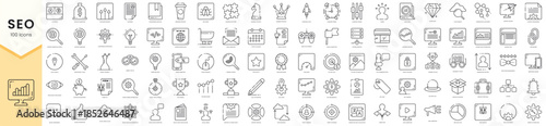 Set of seo icons icons. Simple line art style icons pack. Vector illustration