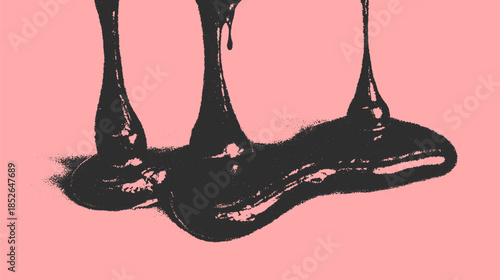 Syrup drip with unique texture on a flat pink background. This modern vector illustration features a clean graphic style.