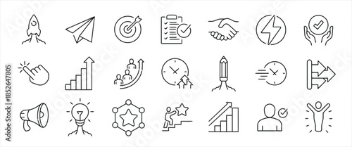 Business and Startup Line Icon Set