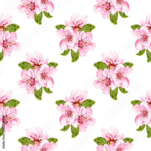 Flower vector seamless pattern illustration floral background 
