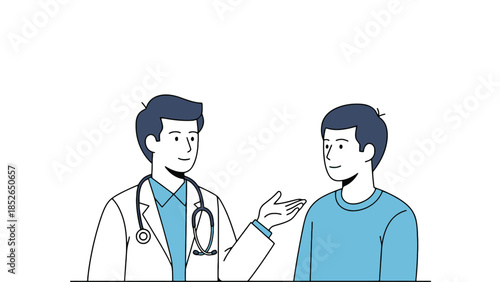 Doctor and patient having a consultation in a medical office setting together