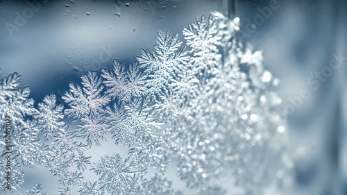 Wallpaper Mural Ice crystals on glass with water droplets Torontodigital.ca