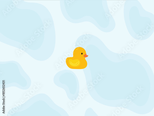 rubber duck on blue background