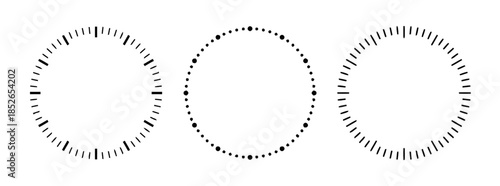 Clock Face Isolated on White Background Various Designs for Watch Making and Design Projects Exactly Two Hundred Characters for Microstock