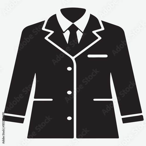 Simple line drawing of a white coat cloth icon