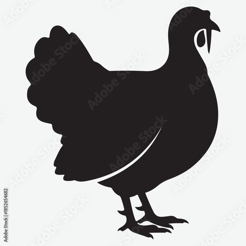 Turkey silhouette vector with white background turkey silhouette icon vector on white back round