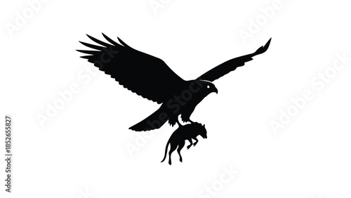 Majestic eagle swooping down to catch small prey in mid air