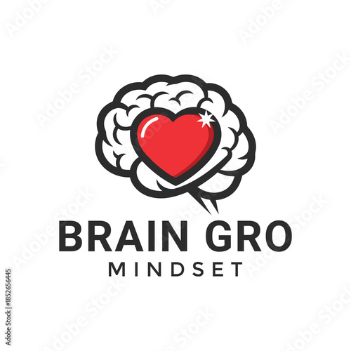 Brain and Heart Icon for Emotional Intelligence and Mindset Growth Logo