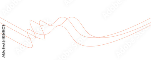 Thin line wavy abstract vector background. Curve wave seamless pattern. Line art striped graphic template.