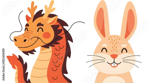 Chinese zodiac flat style vector