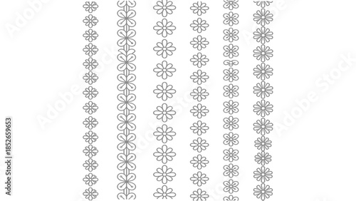 Intricate black and white floral patterns on a seamless textile design background