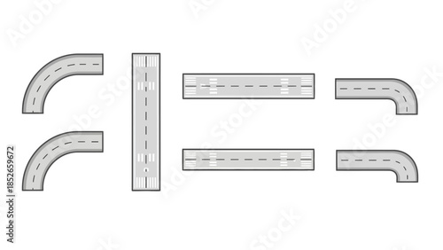 Aerial View Road Sections Versatile Design Elements for Maps & Urban Layouts