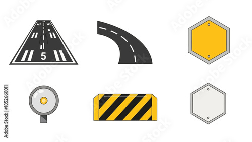 Road Elements Customizable Icons for Urban Development and Infrastructure Design