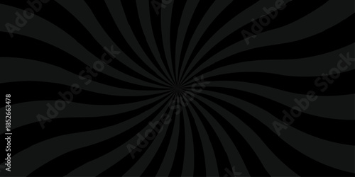 Sunburst beam light vintage shine and graphic summer explosion pattern. black and gray bright sunrise isolated glow striped texture background.