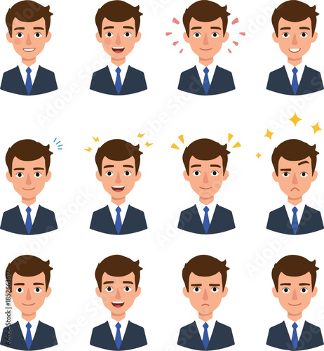 Pixel Art Man Emotions Dive...