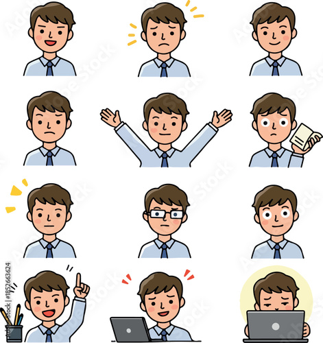 Pixel Art Man Expressions a...