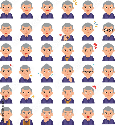 Wallpaper Mural Pixel Art Man Faces Expressing Emotions Minimalist Flat Design Torontodigital.ca