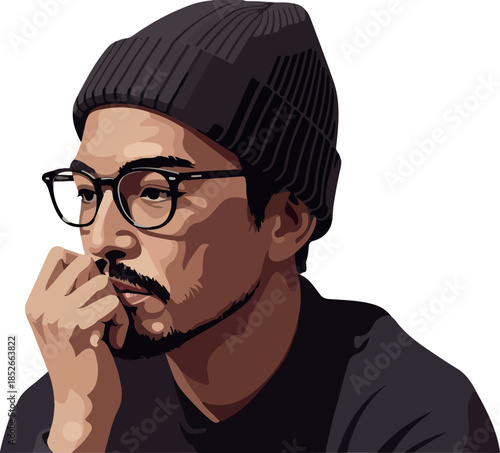 Pixel Art Man Portrait Wear...