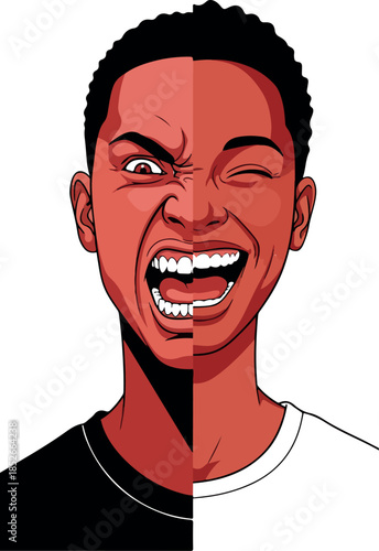 Pixel Art Portrait Man Emot...