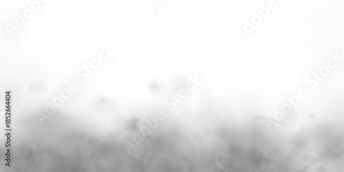 Soft white clouds and gray smoke layers on a white background. Atmospheric effects including fog, steam, and mist. Cutout realistic smoke, cloud PNG high-resolution file. Vector illustration.