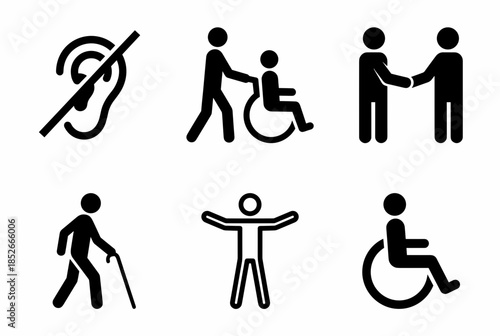 Accessibility and Inclusion Vector Icons for Diverse Abilities and Needs