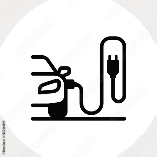 Electric Car Charging Station Icon Depicting Automotive Power and Sustainability
