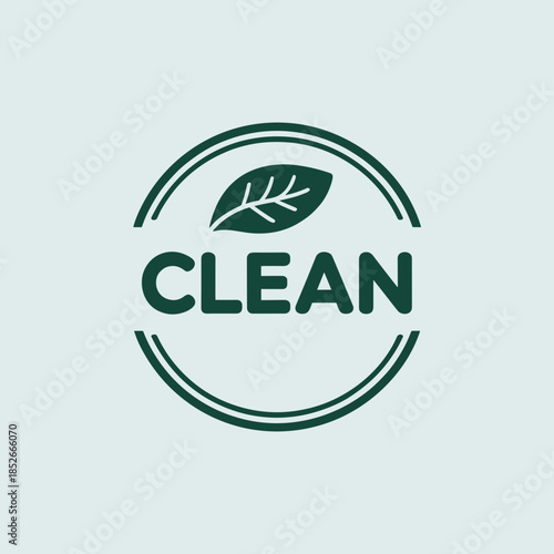 Fresh Green Clean Label with Leaf Graphic for Eco-Friendly Products