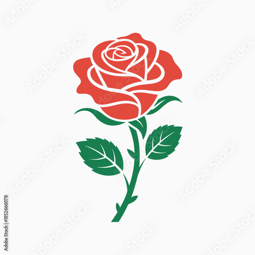 Red Rose with Green Leaves and Thorns A Symbol of Love and Beauty in Nature