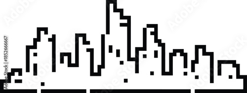 Silhouette style of city skyline vector design for element isolated on background