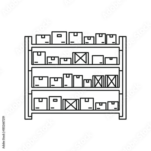 Minimal line home delivery icon representing doorstep shipping and last mile logistics servic