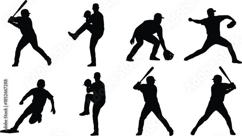 Industrial Factory Building and Power Plant Silhouettes Icon Set, Featuring Smoking Chimneys, Manufacturing, Energy Generation, and Urban Pollution Vector Graphics