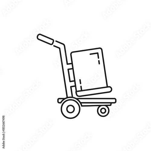 Simple line storage shelf icon illustrating warehouse racking and inventory organization