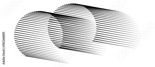 Abstract overlapping waves formed by black lines on white background. Dynamic visual illusion ideal for modern design, minimalism, and conceptual art.
