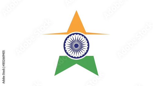 Indian flag star symbol Ashoka Chakra emblem national emblem for India vector illustration on white background