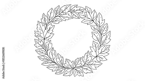 Elegant laurel wreath illustration symbolizing victory and achievement