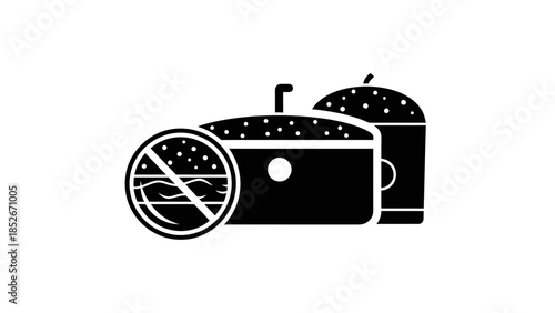 Unhealthy fast food and drinks prohibited illustration