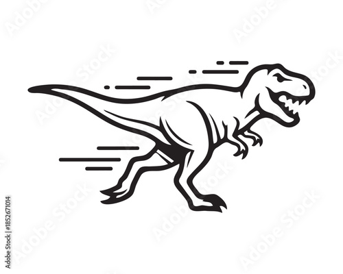A black and white illustration of a Tyrannosaurus rex

