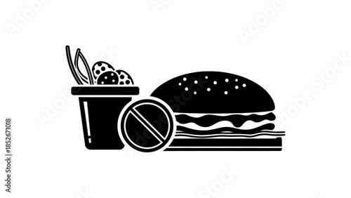 Healthy eating restricting fast food and unhealthy items