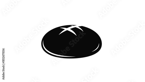 Minimalist Black Icon of Freshly Baked Bread Loaf