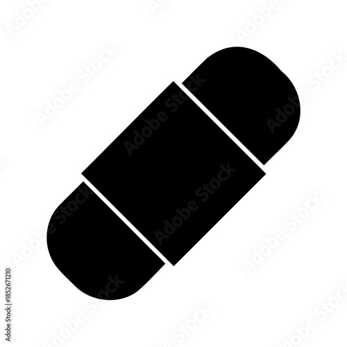 Simple black eraser icon on a white background representing error correction