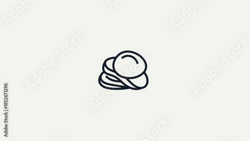 Minimalist stack of pancakes breakfast line icon design