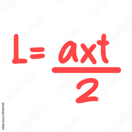 Cute handwritten area formula icon, ideal for math classes, worksheets, or illustrating fundamental, clear, and engaging geometric calculation designs.