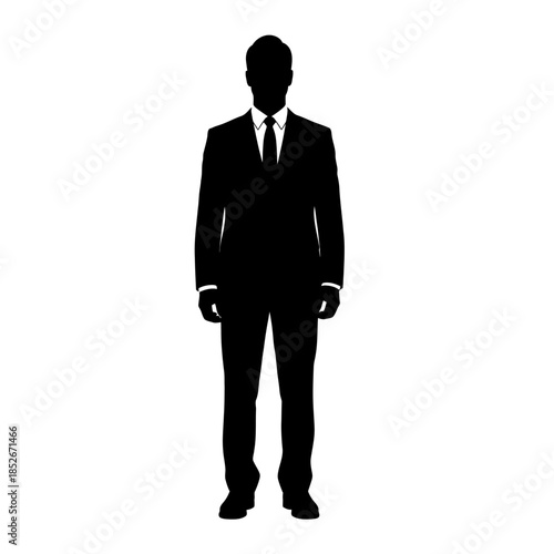 Silhouette of a standing businessman in a formal suit