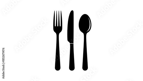 Black silhouette of cutlery set for dining