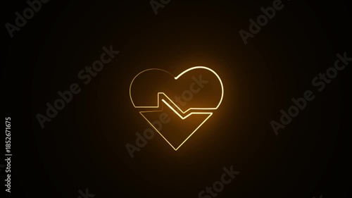 The glowing health insurance and medical welfare concept. Future healthcare planning on the black background 4k animation 