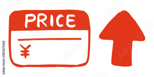 Price Tag with Up Arrow Vector – Inflation and Rising Prices Concept