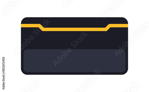 Minimal Dark UI Panel with Status Bar. Modern Interface Module Yellow Line. Clean Dashboard Element in Dark Theme