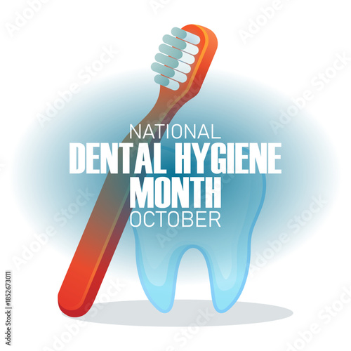 vector graphic of National Dental Hygiene Month ideal for National Dental Hygiene Month celebration