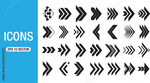 Premium black chevron arrow collection for corporate branding and industrial navigation