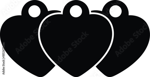 Minimalist black heart pendant illustration Vector